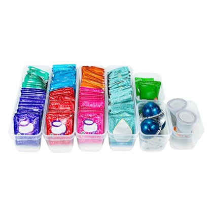 AB Designs 8-Pack Storage Bins with Lids, 4 Long and 4 Small, Clear - size: 4 Long & 4 Small