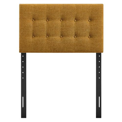 Modway Emily Twin Size Fabric Headboard in Copper - Linen-Like Upholstery with Button Tufting and 7 Adjustable Height Positions - color: Copper, size: Twin