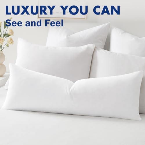 MIULEE 12x16 Inch Down Feather Pillow Insert with Cotton Fabric | Fluffy and Comfy Throw Pillow for Bed Couch and Sofa - size: 12x16 Inch