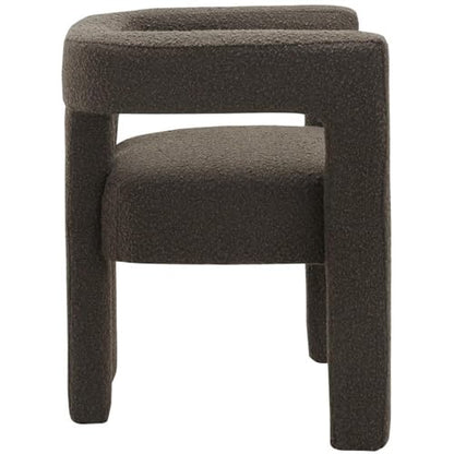 Meridian Furniture Athena Collection Modern | Contemporary Boucle Fabric Upholstered Accent | Dining Chair, 25" W x 21" D x 27" H, Brown - color: Brown