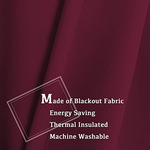 Turquoize Burgundy Blackout Window Drapes Room Darkening Themal Insulated Grommet/Eyelet Top Nursery/Living Room Curtains for Bedroom/Living Room Each Panel 42 in x 54 in (W x L) (Set of 2 Panels) - color: Burgundy, size: 42"W x 54"L (Pack of 2)