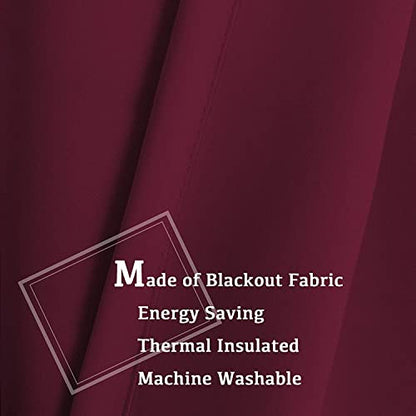 Turquoize Burgundy Blackout Window Drapes Room Darkening Themal Insulated Grommet/Eyelet Top Nursery/Living Room Curtains for Bedroom/Living Room Each Panel 42 in x 54 in (W x L) (Set of 2 Panels) - color: Burgundy, size: 42"W x 54"L (Pack of 2)