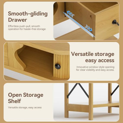 39'' Narrow Console Table, 2-Tier Entryway Sofa Table,Natural Wood | Narrow Entry Table with Drawer & Cabinets; Sturdy X-Frame, Slim Wood for Entryway, Hallway, Living Room & Behind Couch - color: Burywood