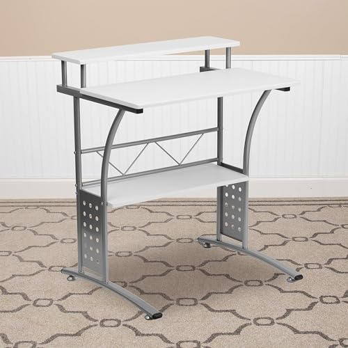 Flash Furniture Clifton White Computer Desk 28 Inch - color: White, size: 28 Inch