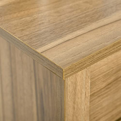 HOMCOM Farmhouse Sideboard Buffet Cabinet Barn Door Natural Wood Effect | Coffee Bar Cabinet, Drawer, Adjustable Shelf, Kitchen, Living Room, Entryway - color: Natural Wood Effect