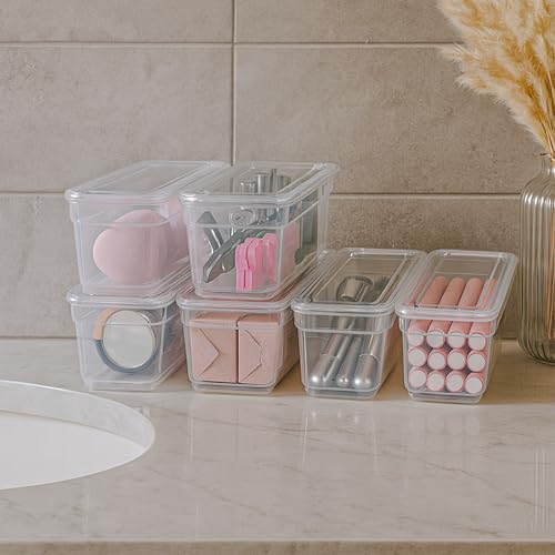 Best Kept 6-Pack Long Storage Bins with Lids, Translucent Clear - size: 6 Long