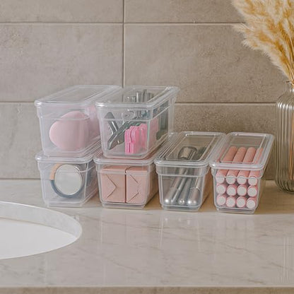 Best Kept 6-Pack Long Storage Bins with Lids, Translucent Clear - size: 6 Long