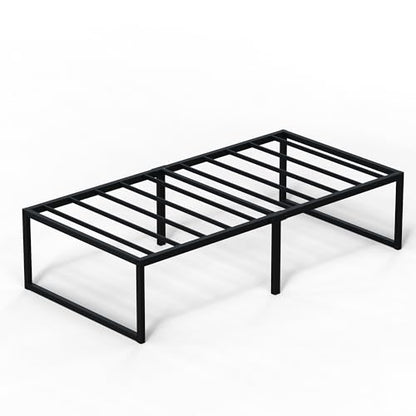 EMODA 16 Inch Narrow Twin Bed Frame 30x75, Heavy Duty Metal Platform | No Box Spring Needed, Easy Assembly, Noise Free, Black - color: Black, size: Narrow Twin, style: 16 inch