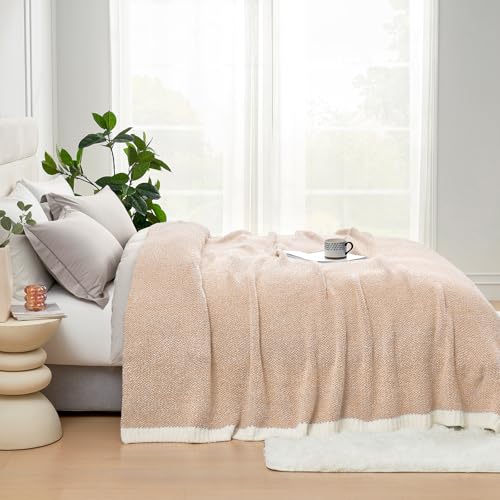 Snuggle Sac Twin XL Bed Blanket 66x90 inches, Super Soft Warm Beige Blankets for Bed, Living Room, Luxurious Microfiber Blanket Dupes, Heather Beige, 66x90 inches - color: Heather Beige, size: Twin-XL (66"x90")