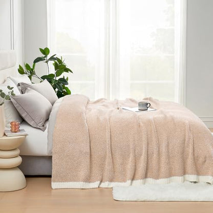 Snuggle Sac Twin XL Bed Blanket 66x90 inches, Super Soft Warm Beige Blankets for Bed, Living Room, Luxurious Microfiber Blanket Dupes, Heather Beige, 66x90 inches - color: Heather Beige, size: Twin-XL (66"x90")