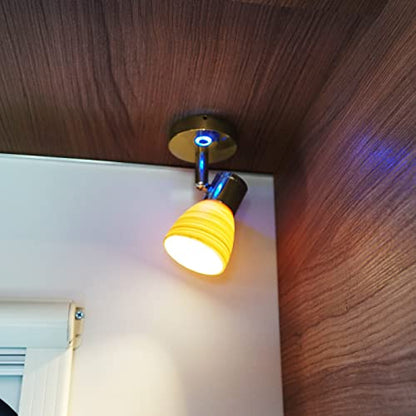 THALASSA Small 12V Marine Reading Lights with USB Port, Boat Interior Lights Bedside Cabin Lamp, Surface Mounted on Camper Caravan Motorhome Indoor Lighting with Built-in Touch Switch, Warm White