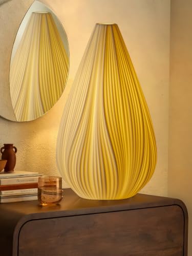 Modern Ceramic Table Lamp for Nightstand, Living Room, and Bedroom, Matte White, Warm Ambient Artistic Lighting, 1.8m Corded, 8 Watts, No Installation