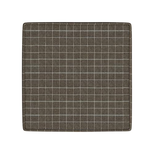 HomePop 18" Classic Square Storage Ottoman - Brown Windowpane - color: Brown Window Pane Fabric
