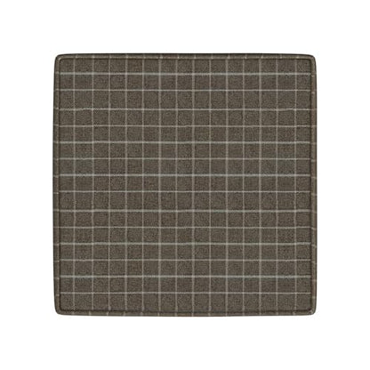 HomePop 18" Classic Square Storage Ottoman - Brown Windowpane - color: Brown Window Pane Fabric