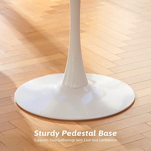VONLUCE Round Dining Table, 36 Inch Tulip Table with MDF Top and Steel Base, Small Pedestal Table for Dining Room Kitchen Living Room More, Modern Bistro Table Kitchen Table with 220lb Capacity, White - color: 36'' White Round