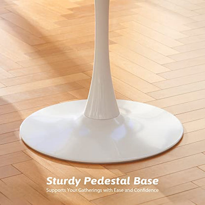 VONLUCE Round Dining Table, 36 Inch Tulip Table with MDF Top and Steel Base, Small Pedestal Table for Dining Room Kitchen Living Room More, Modern Bistro Table Kitchen Table with 220lb Capacity, White - color: 36'' White Round