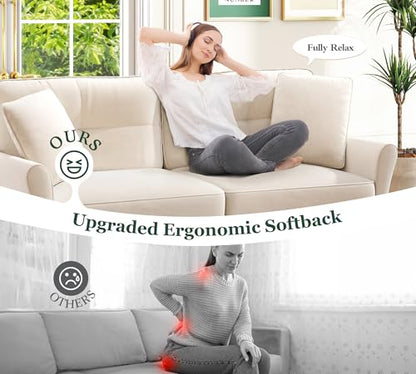 Kidirect Small Sectional Couch, 69" L Shaped Couch, Sectional Sofa, White | Comfy Velvet Couch, Tool-Free Setup, 750lb Max Load, Movable Ottoman, Ideal for Living Room, Bedroom, Apartment, Office - color: White, size: 69" L Shape