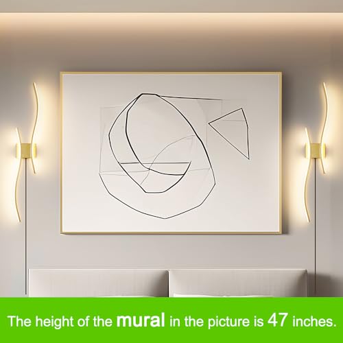 Daunton Modern Gold Plug in Wall Sconces Set of 2 - Smart Dimmable LED Wall Lights with Remote, 3CCT Adjustable & Memory Function, Timer Setting - No Wiring Needed for Living Room, Bedroom, Hallway - color: Gold, size: 40.5in B plug in