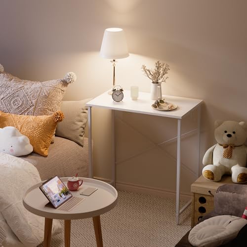 Pamray 23 Inch Computer Desk for Small Spaces, Home Office Work Desk with Headphone Hook, Small Office Desk Study Writing Table - color: White, size: 23 Inch