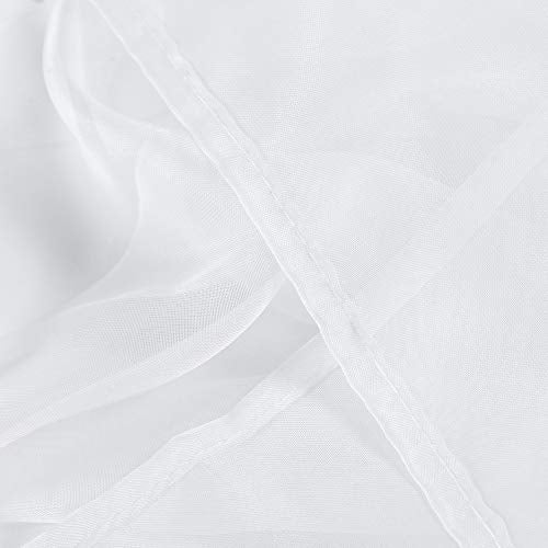 White Sheer Voile Rod Pocket Curtain Panels for Bedroom, Kitchen and Small Windows (52 x 54 inches Long, Set of 2) - color: White, size: 52"W x 54"L (Pack of 2)