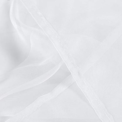 White Sheer Voile Rod Pocket Curtain Panels for Bedroom, Kitchen and Small Windows (52 x 54 inches Long, Set of 2) - color: White, size: 52"W x 54"L (Pack of 2)