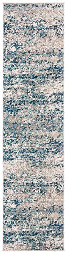 SAFAVIEH Madison Collection Runner Rug - 2'2" x 10', Grey & Blue, Modern Abstract Design, Non-Shedding & Easy Care, Ideal for High Traffic Areas in Living Room, Bedroom (MAD460K) - color: Grey/Blue, size: 2'2" x 10' (Runner)