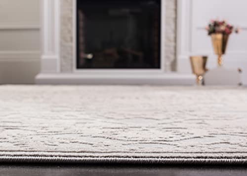 SAFAVIEH Reflection Collection Accent Rug - 2'3" x 4', Light Grey & Cream, , Non-Shedding & Easy Cleaning, Ideal for Foyer, Living Room, Bedroom (RFT665C) - color: Light Grey/Cream, size: 2'3" x 4' (Rectangular)