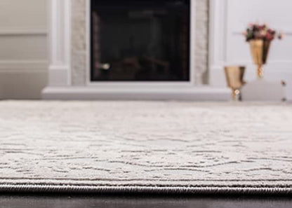 SAFAVIEH Reflection Collection Runner Rug - 2'3" x 12', Light Grey & Cream, Non-Shedding & Easy Cleaning, Ideal for Living Room, Bedroom (RFT665C) - color: Light Grey/Cream, size: 2'3" x 12' (Runner)