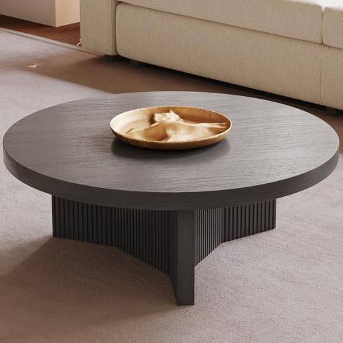 Guyii Grey Round Coffee Table, Modern Tea Table, 31.49" Center Table, Living Room Centerpiece for Home, Apartment & Office, Easy Assembly