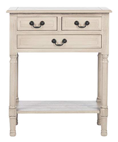 SAFAVIEH Furniture - Primrose 3-Drawer Console Table - Greige - Solid Wood - Farmhouse Classic Design - Ideal for Entryway, Living Room, Hallway, 23.5" W x 13" D x 29.5" H (CNS5707D) - color: Greige