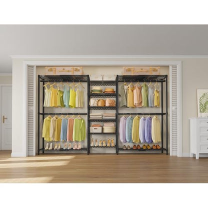 VIPEK X3 Plus Large Expandable Closet Rack Wardrobe Closet Organizer Black | Freestanding Clothes Racks with Adjustable Shelves and Hanger Rods from 5'10" to 8'8", Large Modular Closet Systems 1360LBS - color: Black, size: X3 Plus