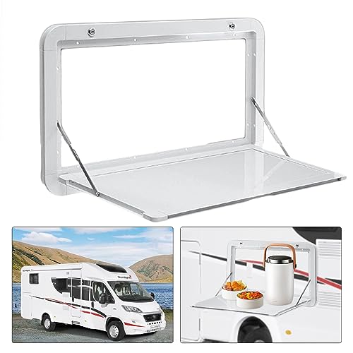 DYRABREST Folding Table, RV Caravan Picnic Folding External Table Aluminum White 80x45cm/31.5x17.7 Wall Mount Hanging Dining Table Computer Workstation Wall Mounted Tables