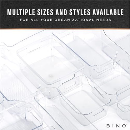 BINO | Plastic Organizer Bins, Small - 4 Pack | The SOHO Collection | Multi-Use Plastic Bin | Pantry & Freezer Organizer Bin | Storage Containers | Bins for Home & Kitchen Org - size: Small