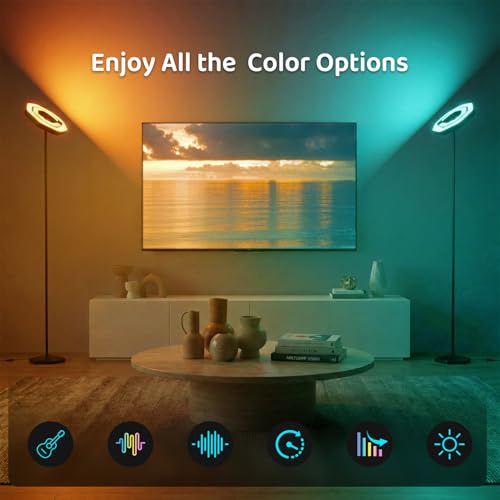 Corner Floor Lamp RGBWW 2700K-6500K Tunable White with Smart App/Remote 72 Inch Floor Lamps 16 Million Colors for Bedroom Office Gaming Party (RGB Floor Lamp) - size: RGB Floor Lamp