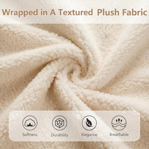 Garvee Cloud Bed Frame Full Size with Upholstered Headboard | Modern Cloud Platform Bed Full, No Box Spring Needed, Easy Assembly, Soft Plush Fabric, Noise-free, Beige - color: Off-white, size: Full