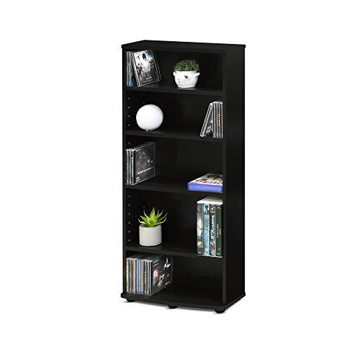 FURINNO Jaya 4-Tier Multimedia Storage Tower, Espresso - color: Espresso, size: 4-Shelf