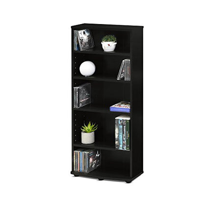 FURINNO Jaya 4-Tier Multimedia Storage Tower, Espresso - color: Espresso, size: 4-Shelf