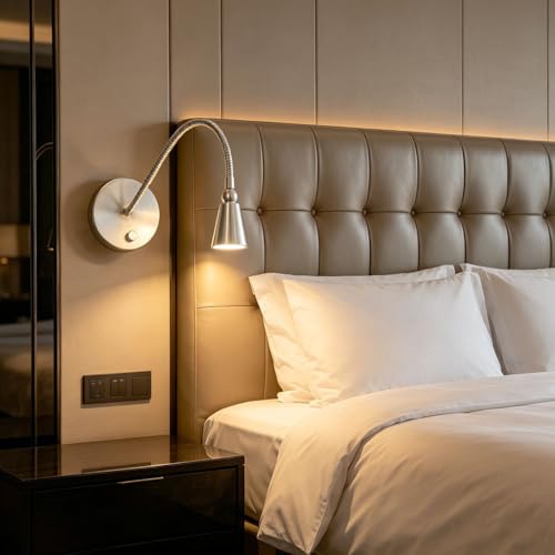 HomeFocus Bedside Wall Light,Eye-Caring LED Reading Wall Lamp,Dimmable Wall Light,Wall Sconces