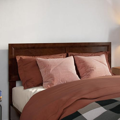 AFI, Sophia Adjustable Modern Full Wood Headboard, Walnut - color: Walnut, size: Full