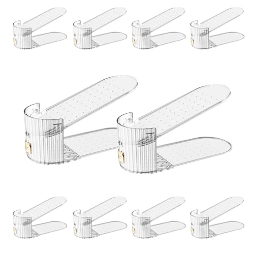 Adjustable Shoe Slot Organizer for Closet Space Saver(10-Pack) - size: 10 Pack