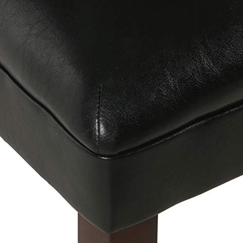 HomePop Parsons Upholstered Accent Dining Chair, Set of 2, Black Faux Leather - color: Black, style: Pack of 2