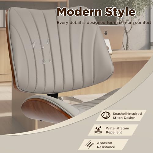 EROMMY Armless Office Desk Chair,Wooden Back Small Office Desk Chair No Arms Adjustable Height Modern Armless Chairs with Swivel Wheels for Small Spaces, Grey - color: Grey