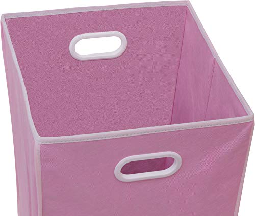 Simple Houseware Foldable Closet Laundry Hamper Basket, Pink - color: Pink