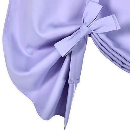 Adjustable Thermal Insulated Solid Blackout Curtain Energy Efficient Tie Up Shades Rod Pocket Panel for Kitchen (Lavender Purple,34W x 54L,One Panel) - color: Lavender, size: 34"W x 54"H