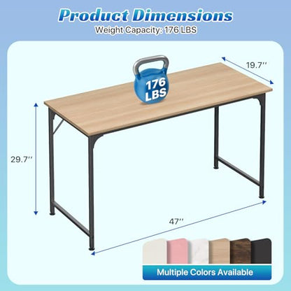 47 inch Computer Desk Modern Writing Desk, Simple Study Table, Industrial Office Desk, Sturdy Laptop Table for Home Office, Nature - color: Nature, size: 47 inch