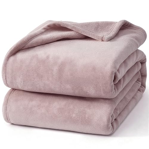 Hansleep Full Pink Fleece Blanket, Soft Flannel Bed Blanket | Fuzzy Cozy Blanket 84x90 Inches, Multi-use for Bed, Sofa, Couch, Travel, Camping, All Season Warm Lightweight Cover - color: Pink, size: Full (84x90 Inches)