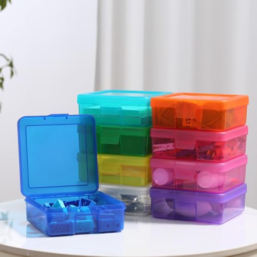 18 Pack Plastic Hobby Art Craft Organizer with Boxs | Transparent View,Stackable,Clear,Space-Saving,Durable,See Through,Plastic,,Dust Protection - size: Small&Color-18 Pack