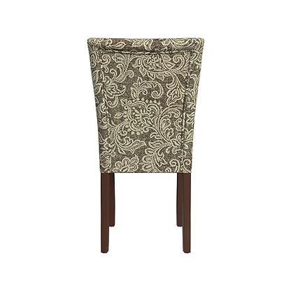 HomePop Classic Parsons Dining Chair, Pack of 2, Brown Jacobean Print - color: Brown Jacobean Print, style: Pack of 2