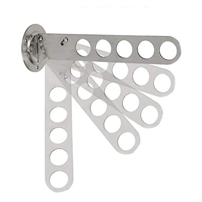 Wall Mounted Rack Laundry Room Clothes Hanger Wall Mounted Clothes Rack with Swing Arm Stainless Steel Clothes Hooks Laundry Hanger Dryer Rack Folding Hanger Retractable Clothes Rack - size: 8 Hole