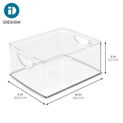iDesign Pantry Storage Bins with Handles, Set of 2, Clear | Organizer Bins, For Cabinets or Fridge - size: Medium, style: Pack of 2
